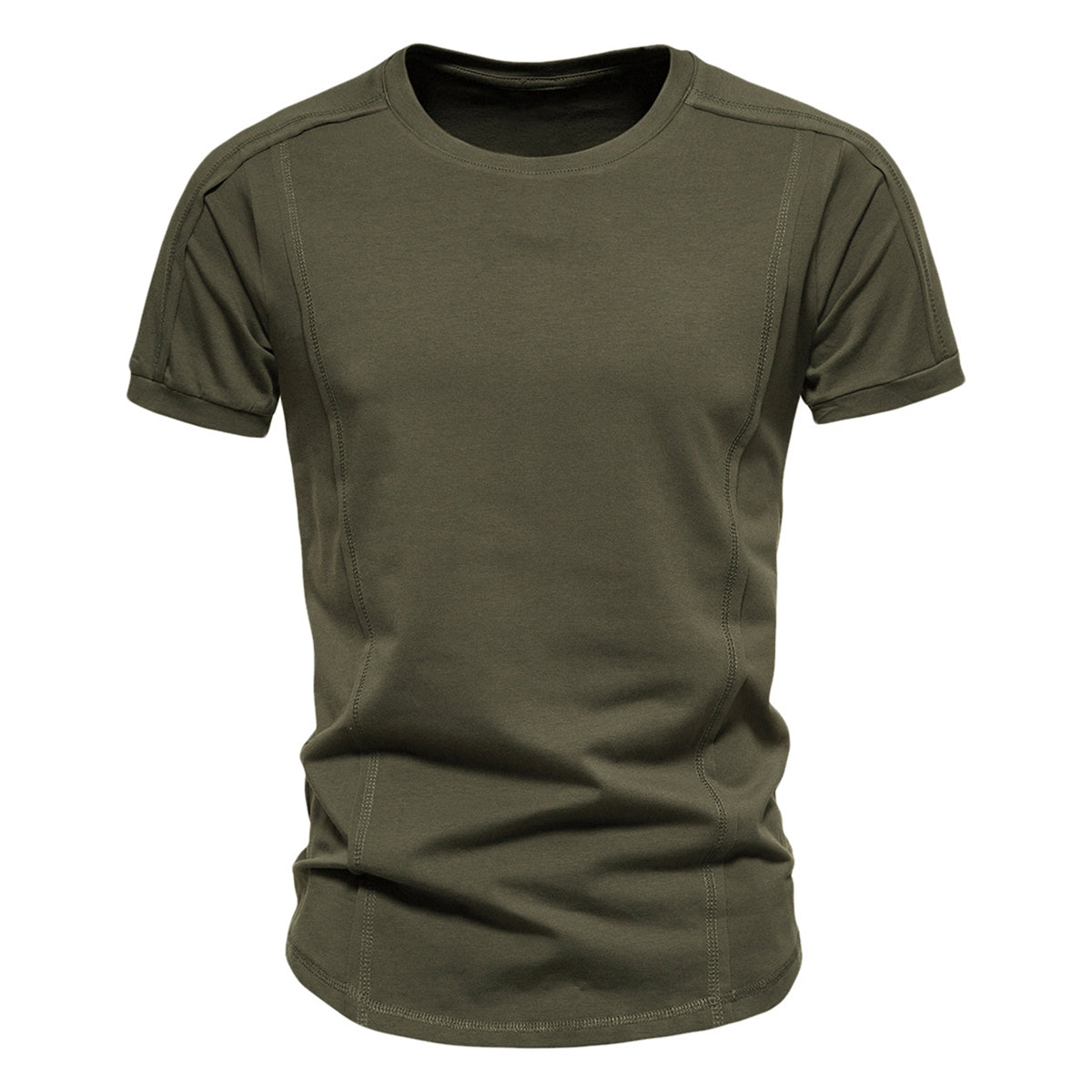 Men's Solid Color Round Neck Short Sleeve T-Shirt Black