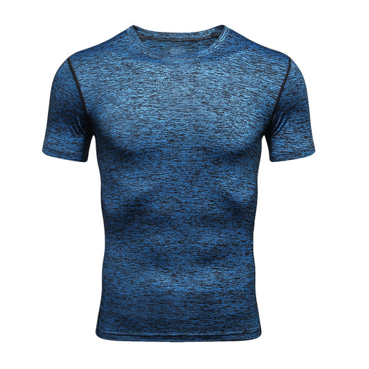 Men's Color Block Round Neck Short Sleeve T-Shirt Haze Blue