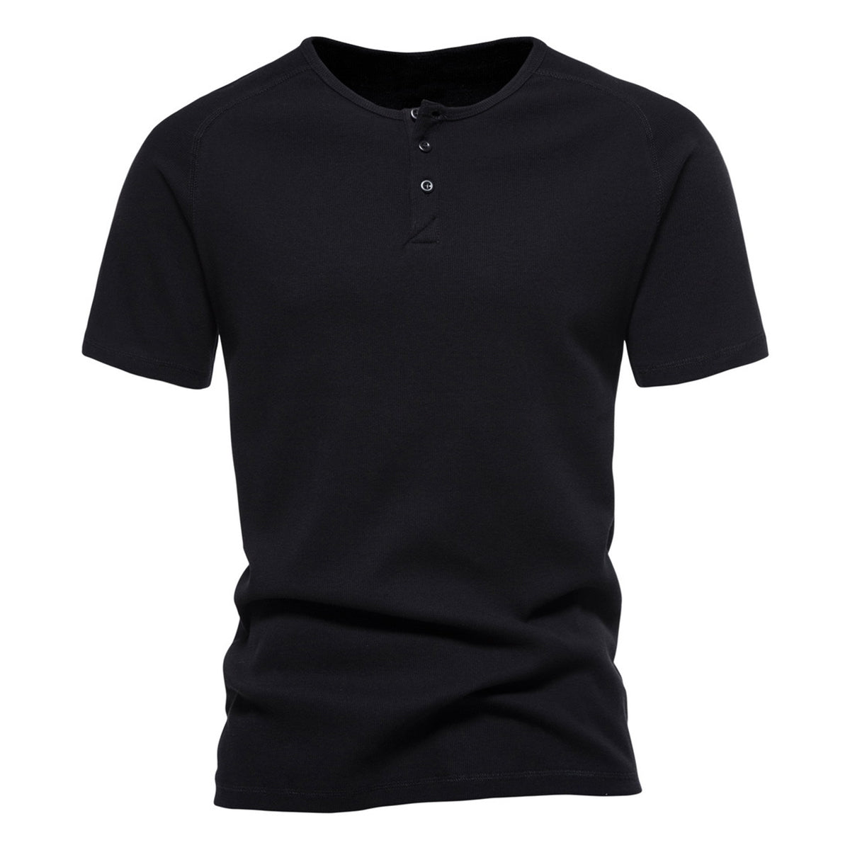 Men's solid color V-neck short-sleeved T-shirt dark navy