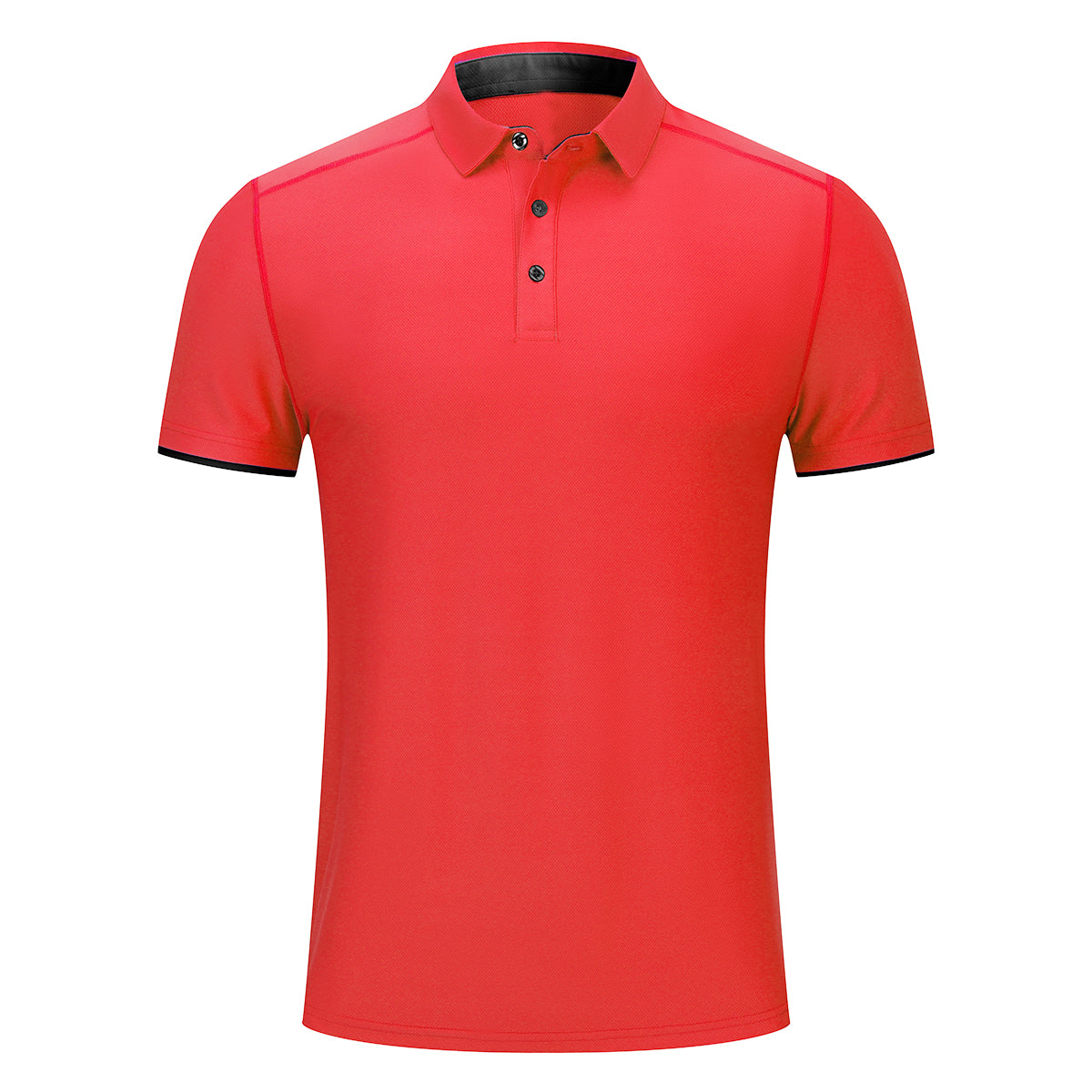 Men's solid color quick drying POO collar short sleeved T-shirt in Chinese red