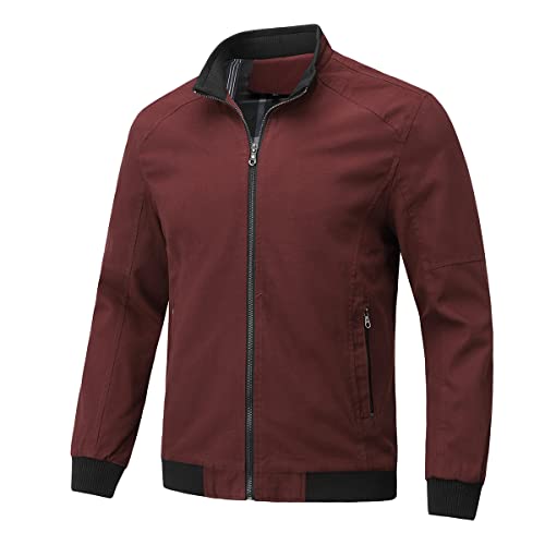 YOUTHUP Men's Jacket Casual Cotton Bomber Jacket Cargo Windbreaker Outwear