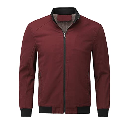 YOUTHUP Mens Bomber Jacket Micro Fleece Lined Spring Casual Cargo Windbreaker Jacket