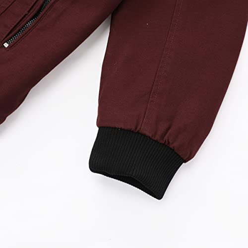 YOUTHUP Mens Bomber Jacket Micro Fleece Lined Spring Casual Cargo Windbreaker Jacket