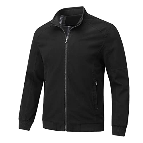 YOUTHUP Men's Jacket Casual Cotton Bomber Jacket Cargo Windbreaker Outwear