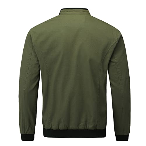 YOUTHUP Men's Jacket Casual Cotton Bomber Jacket Cargo Windbreaker Outwear