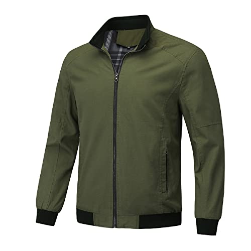 YOUTHUP Men's Jacket Casual Cotton Bomber Jacket Cargo Windbreaker Outwear
