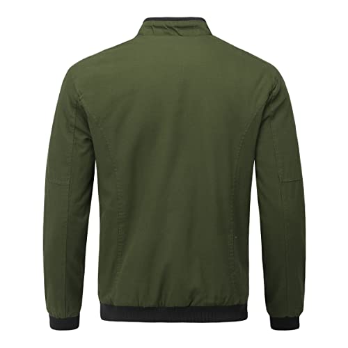 YOUTHUP Mens Bomber Jacket Micro Fleece Lined Spring Casual Cargo Windbreaker Jacket