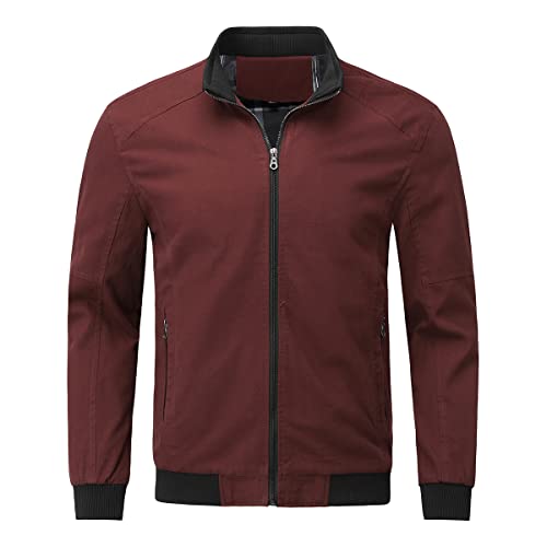 YOUTHUP Men's Jacket Casual Cotton Bomber Jacket Cargo Windbreaker Outwear