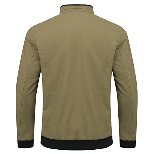 YOUTHUP Mens Bomber Jacket Micro Fleece Lined Spring Casual Cargo Windbreaker Jacket