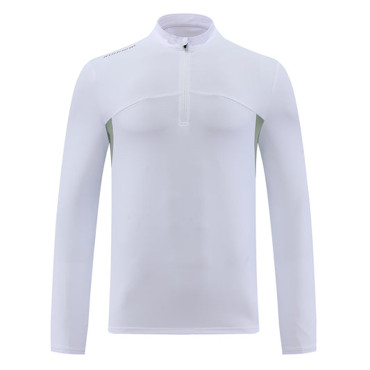 Men's half-zip quick-dry T-shirt, white