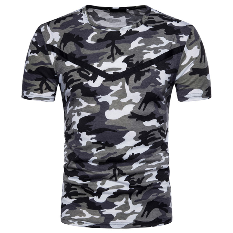 Men's camouflage short-sleeved bottoming shirt short-sleeved T-shirt green