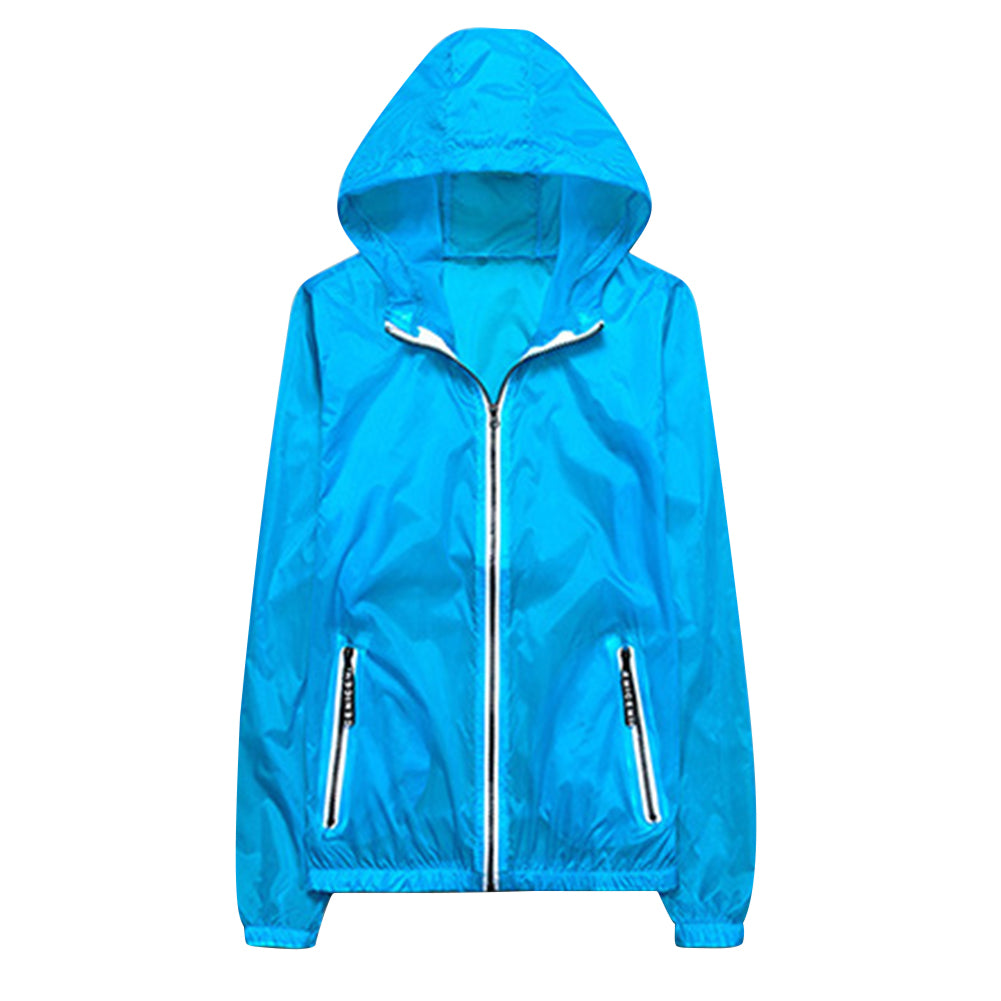 Men's hooded solid color mid-length sun protection clothing military green