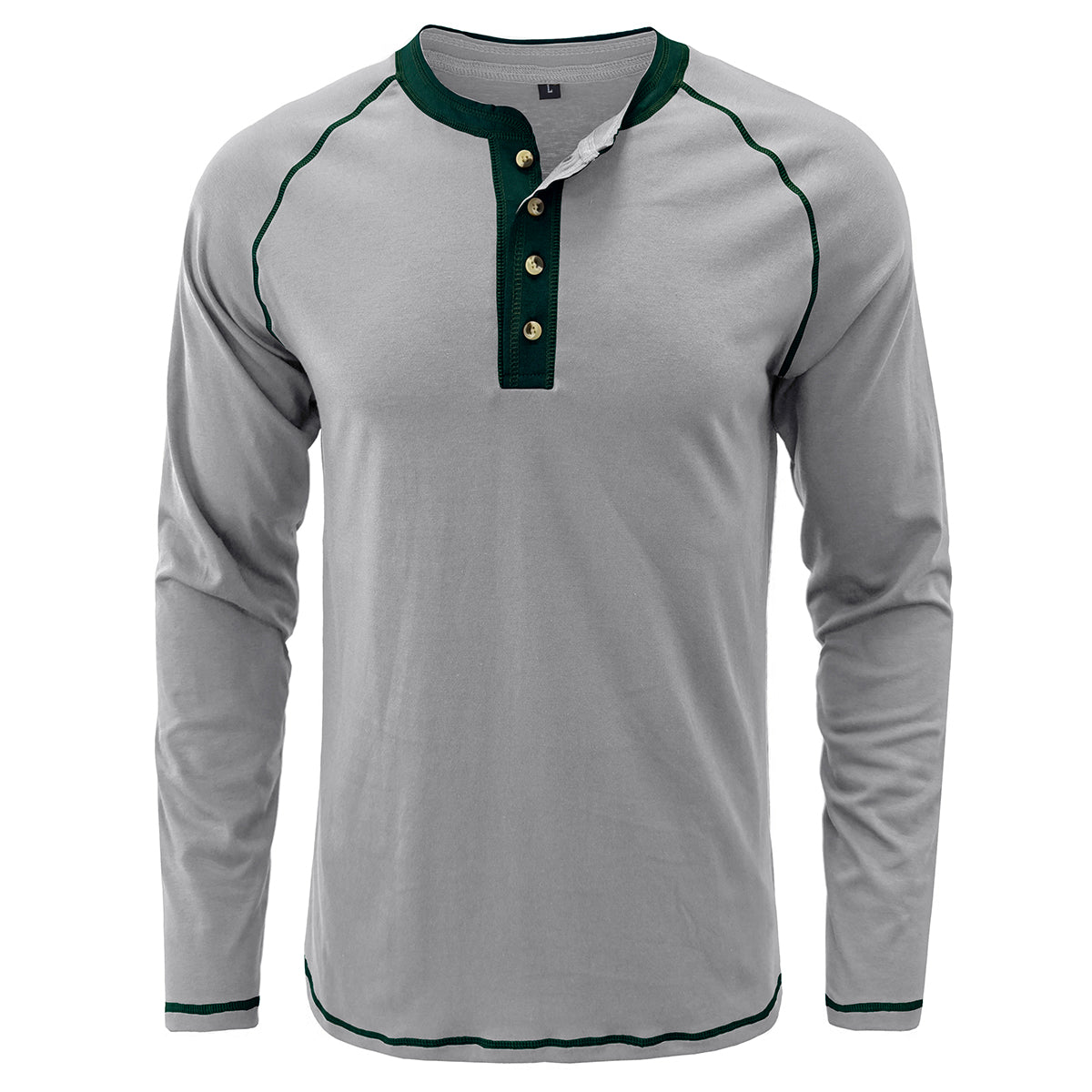 Men's Casual Camouflage Contrast Long Sleeve T-Shirt White
