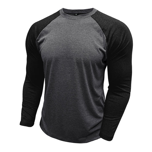 Men's Color Block Long Sleeve T-Shirt Army Green