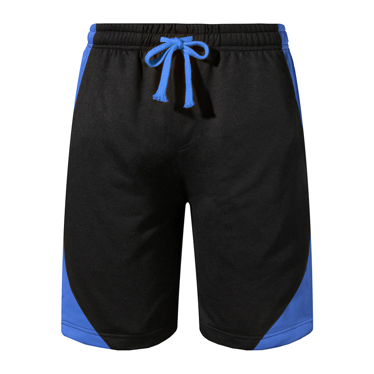 Men's color blocked five quarter sports shorts blue