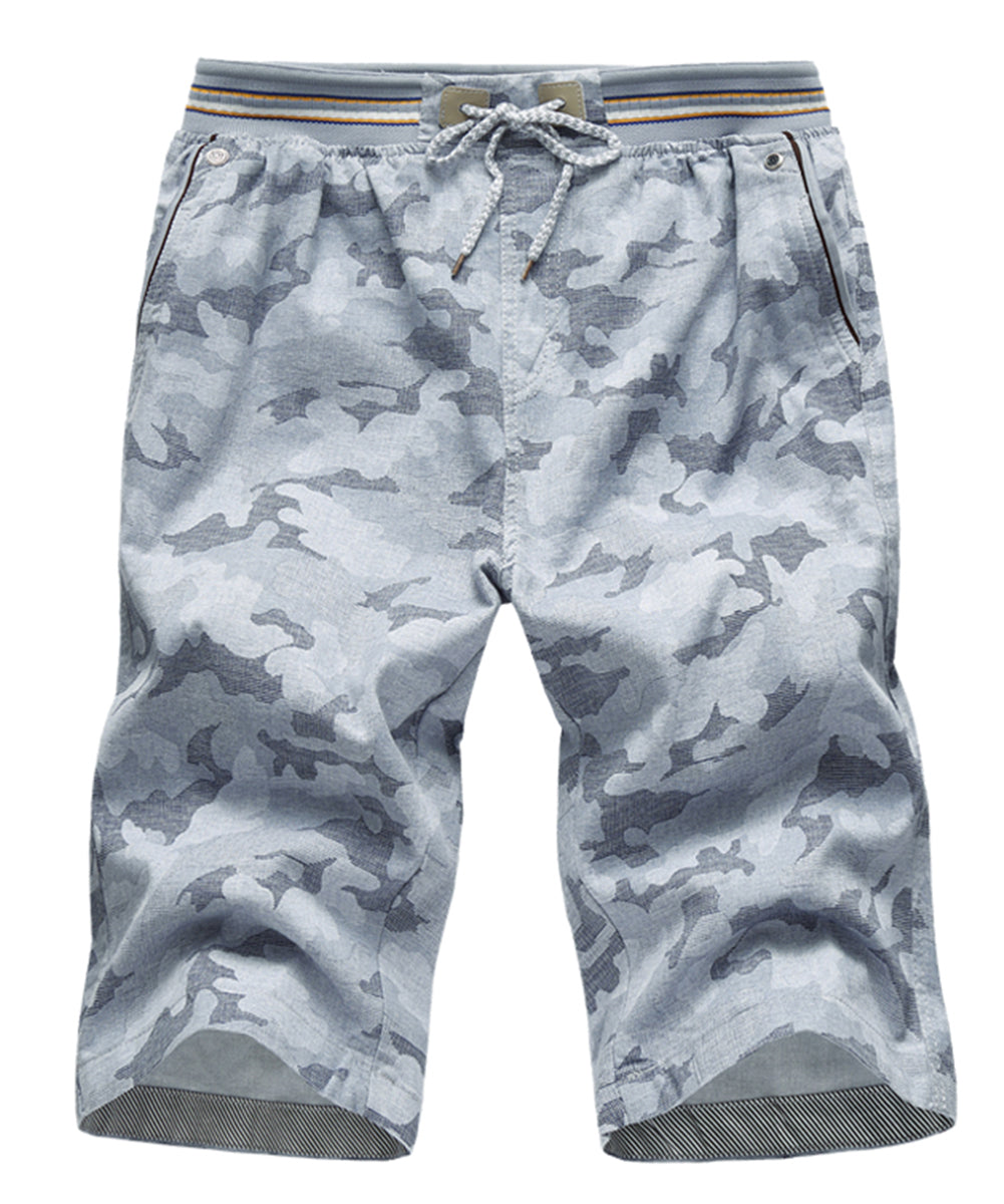 Men's thin sports and casual five quarter shorts 1701 sky blue
