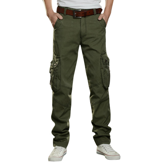 Men's straight sports plus size casual pants green 34