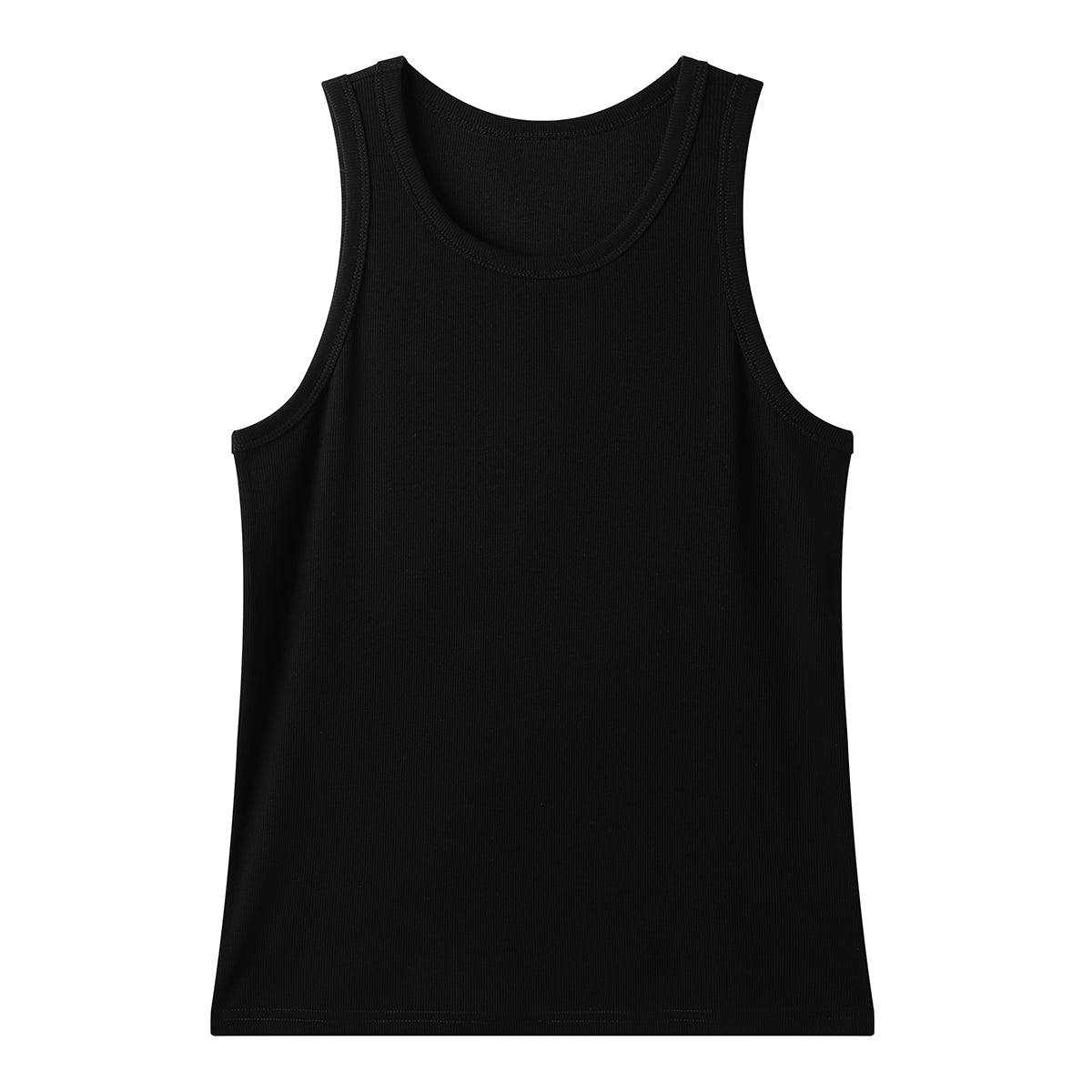Men's Solid Color Round Neck Sleeveless T-Shirt White