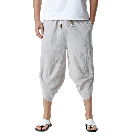 Men's casual sports seven quarter shorts light gray