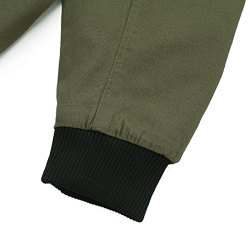 YOUTHUP Men's Jacket Casual Cotton Bomber Jacket Cargo Windbreaker Outwear