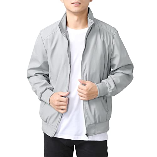 YOUTHUP Mens Summer Bomber Jackets Casual Windbreaker Sports Jacket