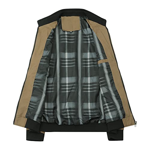 YOUTHUP Men's Jacket Casual Cotton Bomber Jacket Cargo Windbreaker Outwear