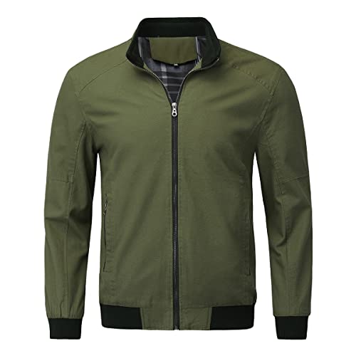 YOUTHUP Men's Jacket Casual Cotton Bomber Jacket Cargo Windbreaker Outwear
