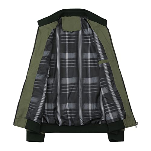 YOUTHUP Men's Jacket Casual Cotton Bomber Jacket Cargo Windbreaker Outwear