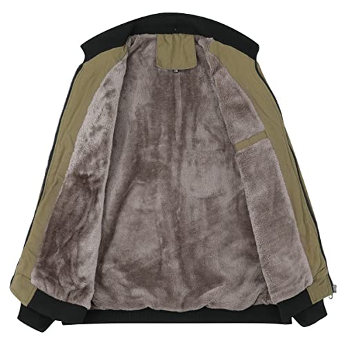 YOUTHUP Mens Bomber Jacket Micro Fleece Lined Spring Casual Cargo Windbreaker Jacket