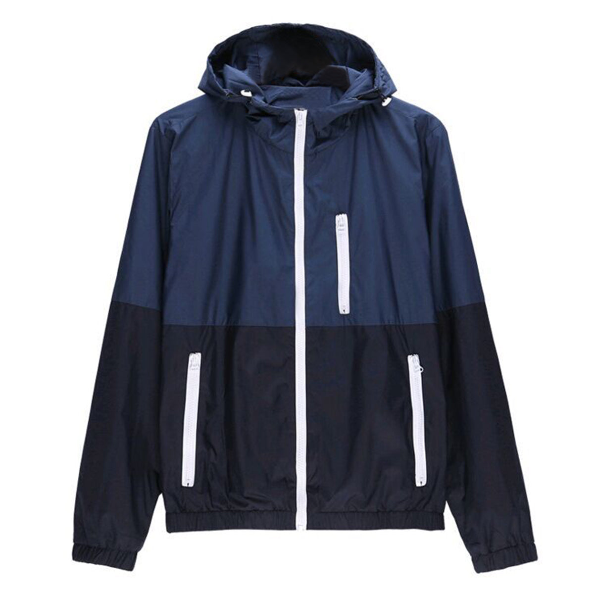 Men's Contrast Color Hooded Long Sleeve Sun Protection Clothing