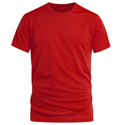 Men's solid color round neck quick-drying short-sleeved T-shirt light blue