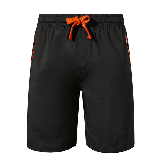Men's color blocked five point sports shorts orange