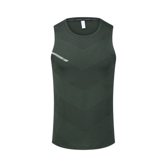 Men's solid color reflective quick drying vest in dark green