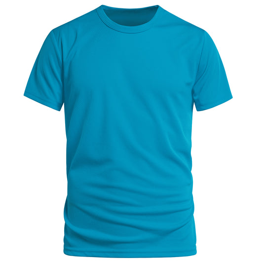 Men's solid color round neck quick-drying short-sleeved T-shirt fluorescent green