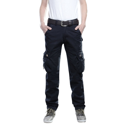 Men's straight sports plus size casual pants black 31