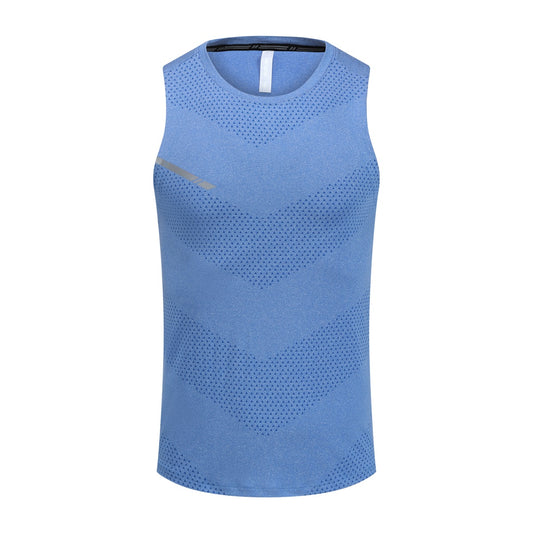 Men's solid color reflective quick drying vest sky blue
