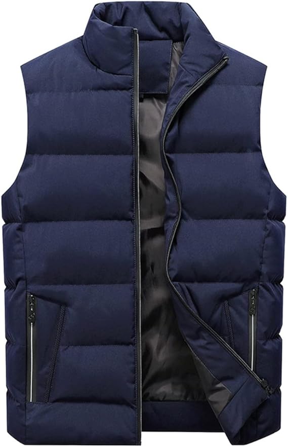 YOUTHUP Men's Sleeveless Down Jacket, Ultra Lightweight Vest, Parka Coat with Zip.
