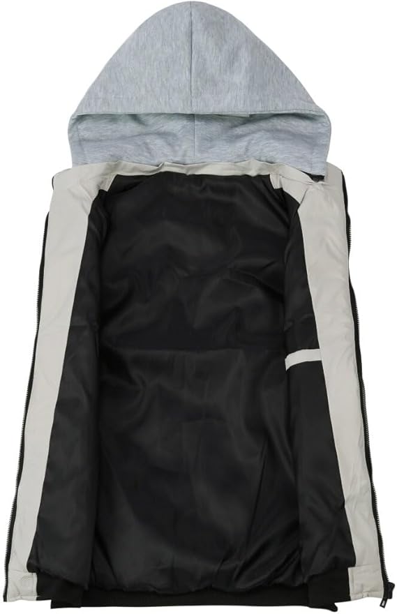 YOUTHUP Men's Sleeveless Quilted Down Jacket, Lightweight Color Hooded Vest, Thick Coats for Winter.