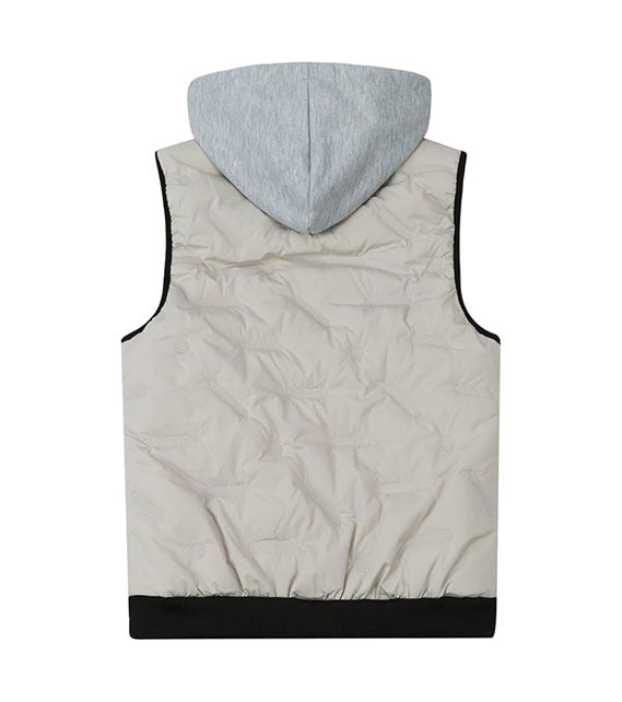 YOUTHUP Men's Outwear Gilets Winter Padded Gilet with Hood Thick Puffer Quilted Body Warmer Sleeveless Jacket