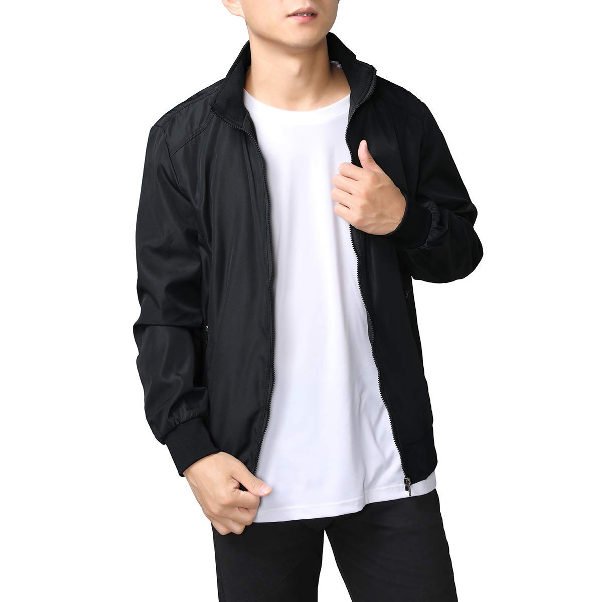 YOUTHUP Mens Summer Bomber Jackets Casual Windbreaker Sports Jacket