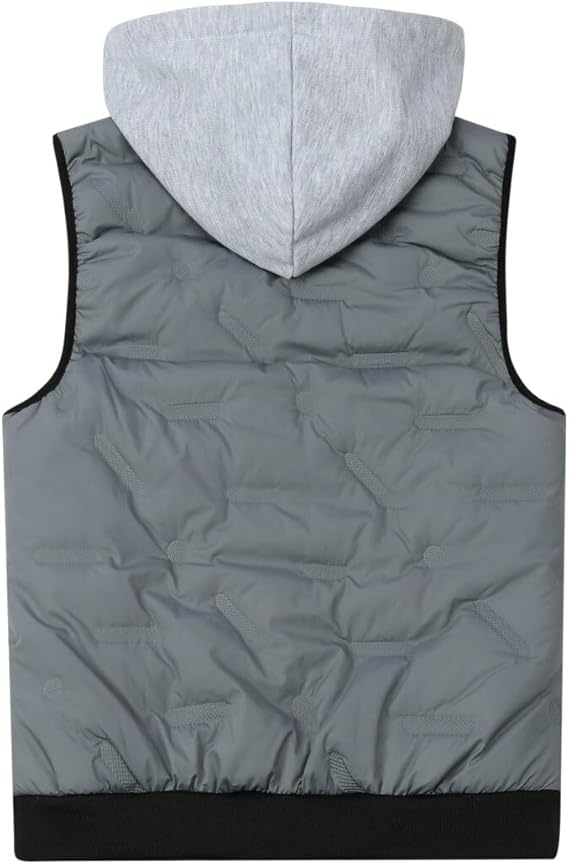 YOUTHUP Men's Sleeveless Quilted Down Jacket, Lightweight Color Hooded Vest, Thick Coats for Winter.