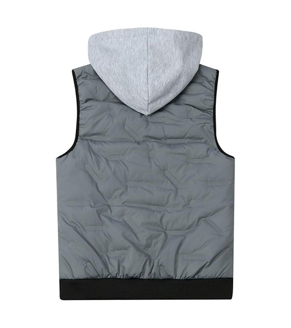 YOUTHUP Men's Outwear Gilets Winter Padded Gilet with Hood Thick Puffer Quilted Body Warmer Sleeveless Jacket