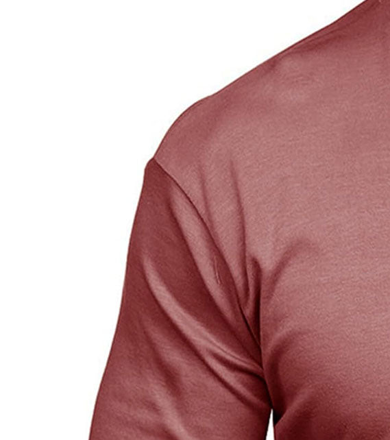 YOUTHUP Men's T-Shirt with High Neck, Long Sleeves, Solid Color, Slim Fit, Spring Autumn