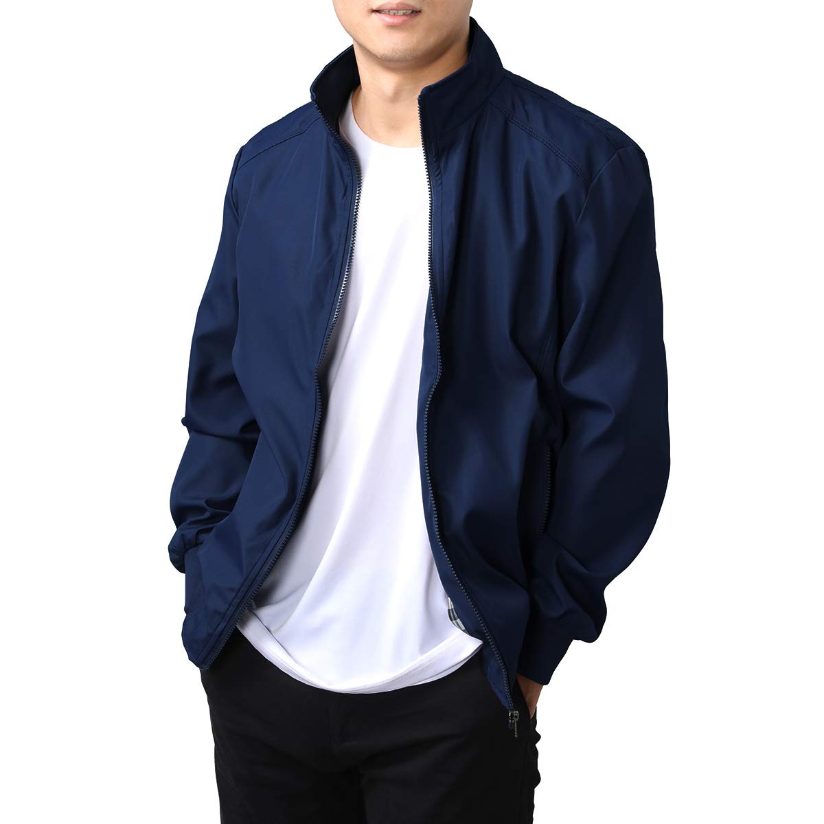 YOUTHUP Mens Summer Bomber Jackets Casual Windbreaker Sports Jacket