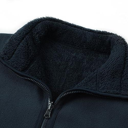 YOUHUP Men's Winter Jacket Micro Fleece Reversible Jacket