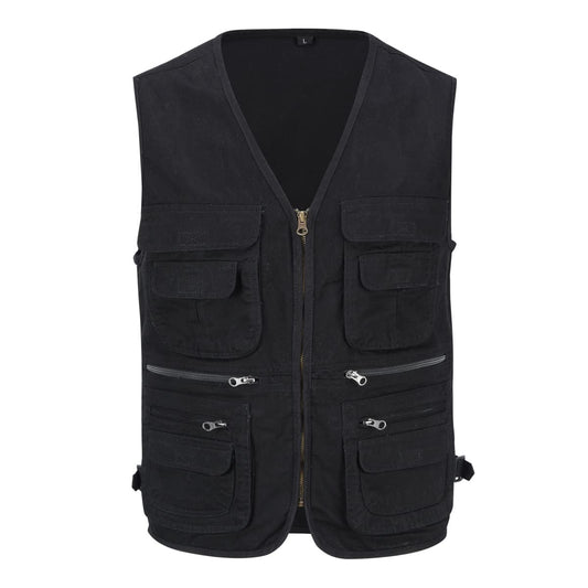 YOUTHUP Mens Gilet Multi Pocket Cargo Utility Safari Waistcoat