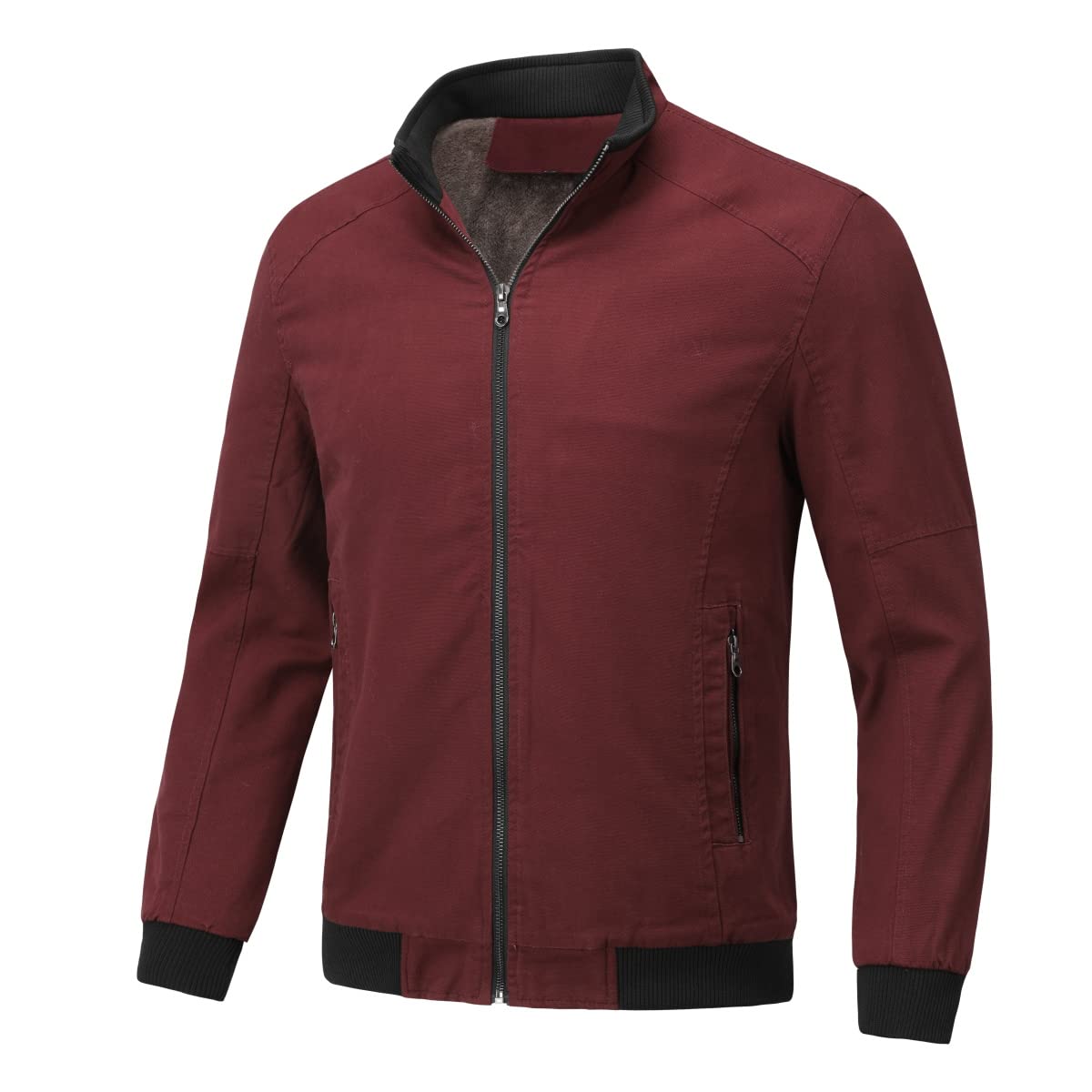 YOUTHUP Mens Bomber Jacket Micro Fleece Lined Spring Casual Cargo Windbreaker Jacket
