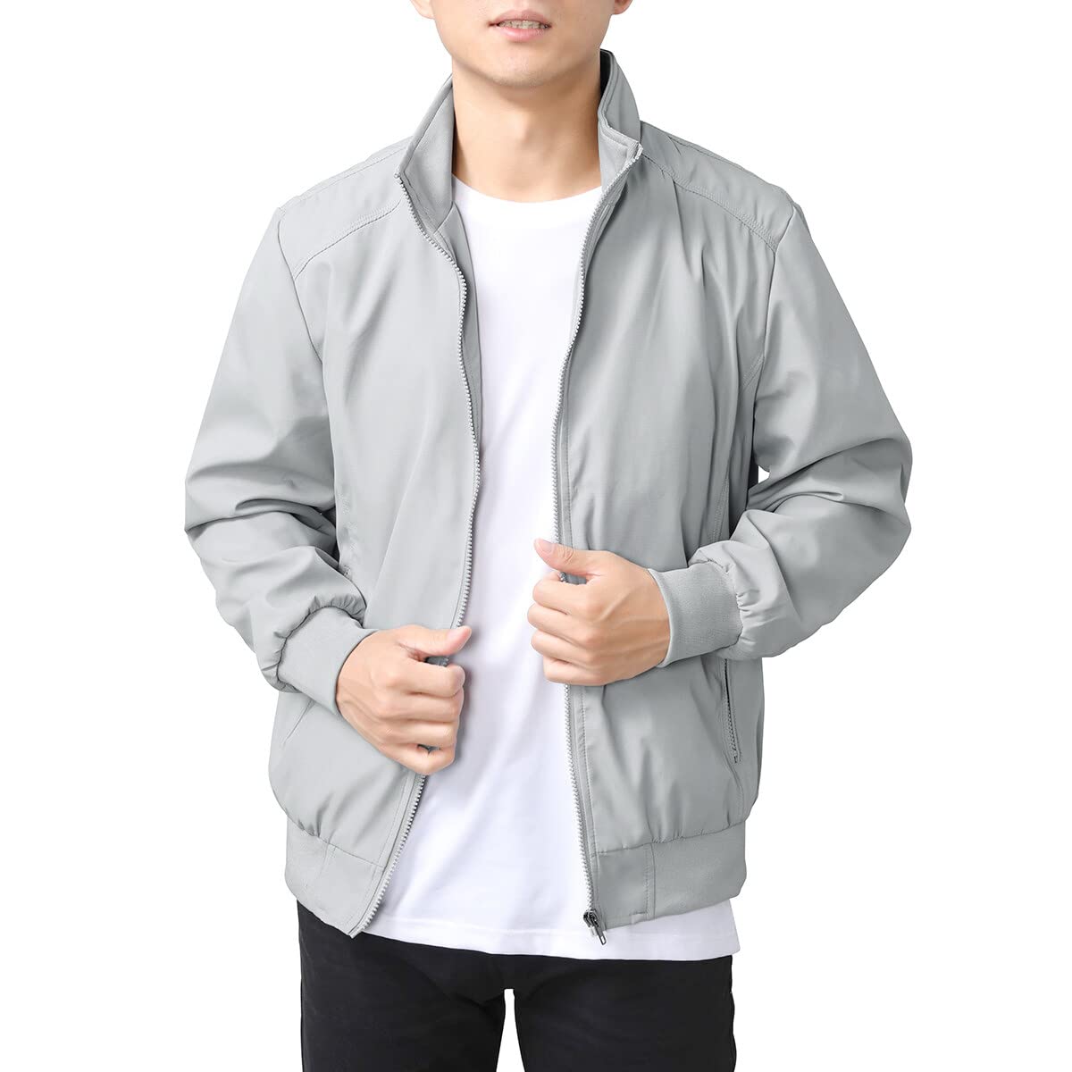 YOUTHUP Mens Summer Bomber Jackets Casual Windbreaker Sports Jacket