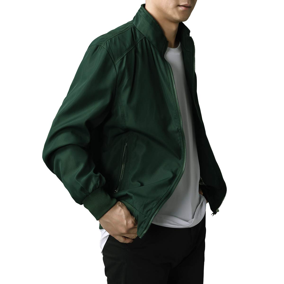 YOUTHUP Mens Summer Bomber Jackets Casual Windbreaker Sports Jacket