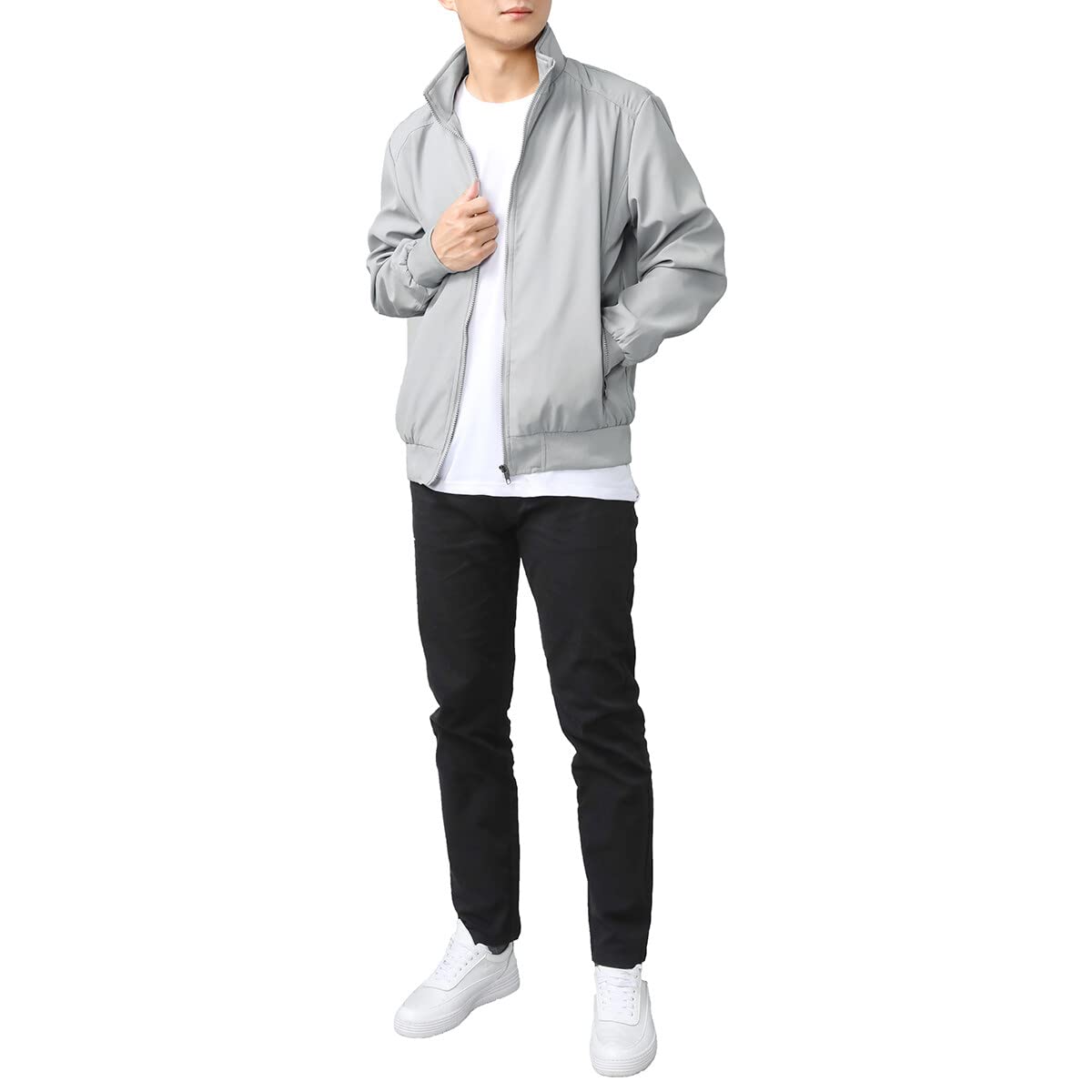 YOUTHUP Mens Summer Bomber Jackets Casual Windbreaker Sports Jacket